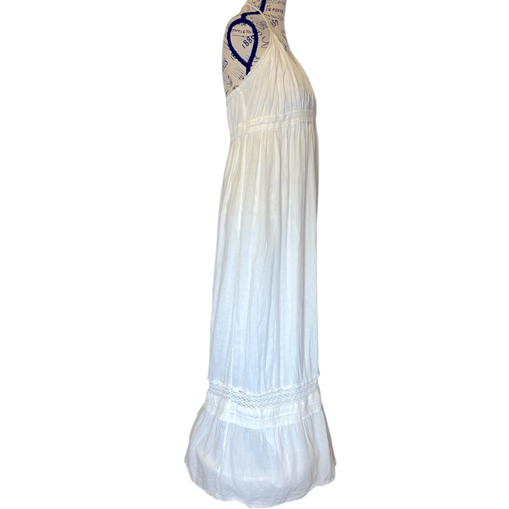 Old Navy Cotton/Linen Blend White Maxi Halter Dress, XL - Picture 2 of 6